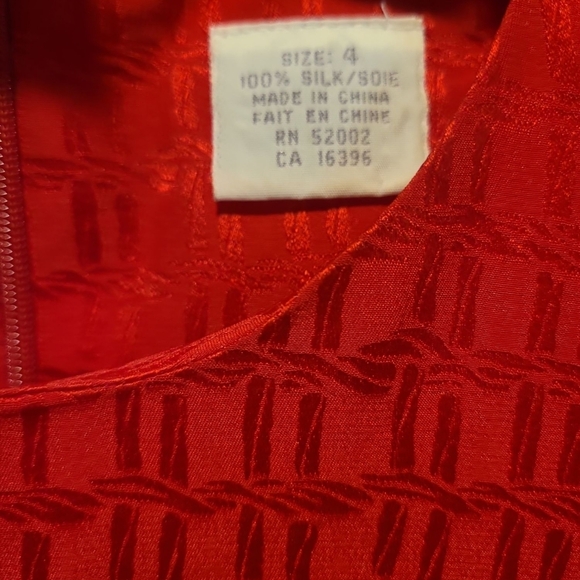 Liz Claiborne Vintage 100% Silk Patterned Long Sleeve Dress Size 4 - Picture 4 of 5